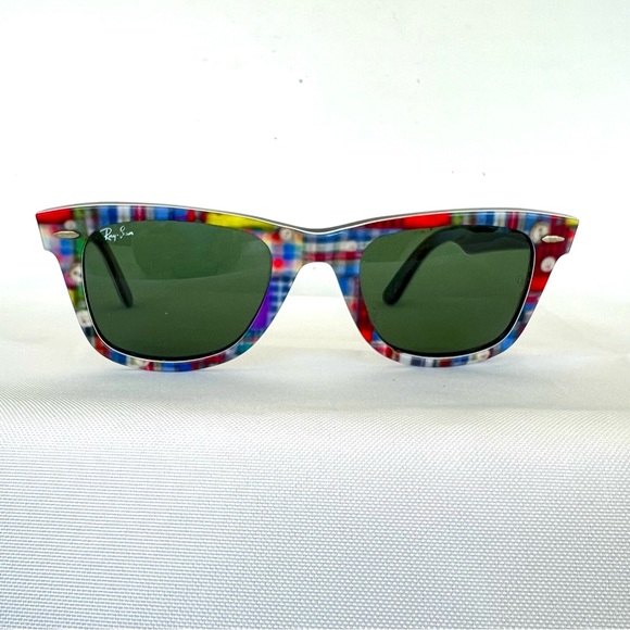 ♦️SOLD♦️RAY-BAN RB2140 Special Series Wayfarer Gray Lenses Multicolor Frame - Picture 5 of 15